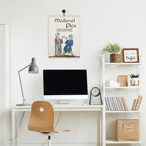 Calendário Medieval Pics 2025, calendário de fotos medievais engraçadas com ilustrações, calendário