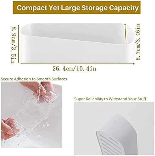 Miniatura 3 de SUNFICON Paquete de 3 unidades adhesivas para ducha montadas en la pared, organizador de estante de baño, estante de almacenamiento sin perforación,