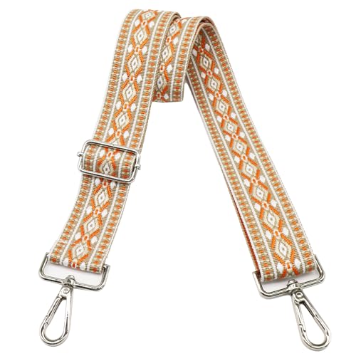 Image of LEMEDE Purse Strap Adjustable Replacement Crossbody Bag Straps Retro Jacquard Embroidery Shoulder Straps for Shoulder Bag