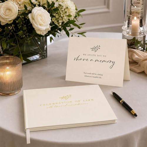 Image of ZICOTO Beautiful Funeral Guest Book for The Celebration of Life - The Perfect Hard Cover in Loving Memory Book with Ample Space to Sign in for Guests - Premium Craftsmanship for Honoring Loved Ones