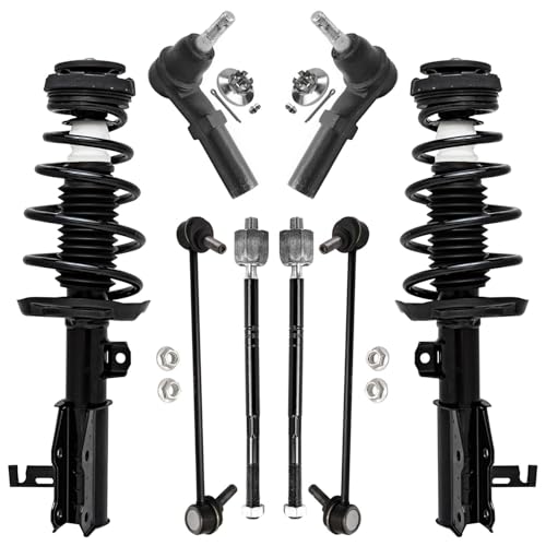 Image of Detroit Axle - 2.4L 8pc Front Struts Kit for 2014 2015 2016 Buick Regal, 2 Sway Bar Links 4 Tie Rod Ends 2 Struts & Coil Spring Replacement Suspension Kit