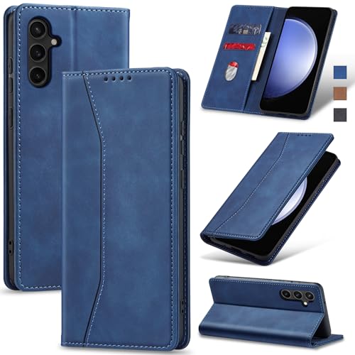 Image of Jasonyu Flip Wallet Case for Samsung Galaxy S23 FE,Blue