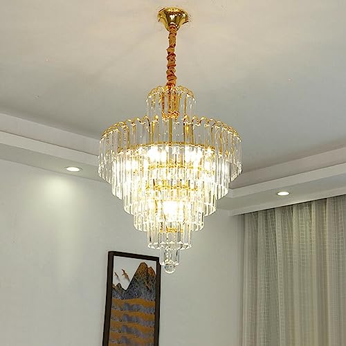 Lustre moderne en cristal doré de luxe de 55cm pour illuminer votre salon