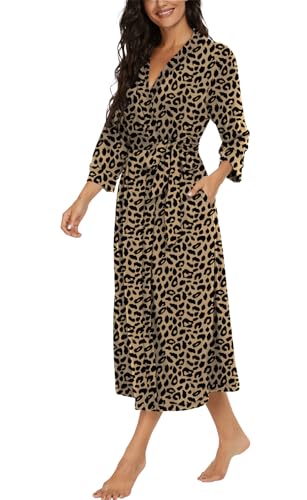 Image of VINTATRE Women Robes Long Knit Bathrobe Lightweight Soft Bath Robe with Pockets