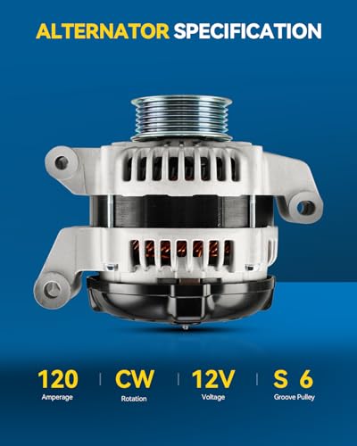 Image of PHILTOP Alternator Compatible with Mini Cooper 2007 All Model & 2008 2009 1.6T Replace 23561N 12V 150Amp CW SC6 6-Groove Pulley | Fits 2001-2005 Dodge Stratus V6 2.7L, Replacement OE 4606755AC, 4606755AA, 4606755AB, 4606755AD, 04606755AC, 139474, 1N9474