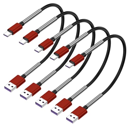 Image of [5Pack 1ft] Compatible with Samsung Galaxy S9 S10 S8 Plus Charger Cord(3A Fast Charging), TPE USB C Type Charger Cable,USB A to Type C Replacement for Samsung A32 /A12 /A10e /A20 /A51 20 /9 /8,LG-Red