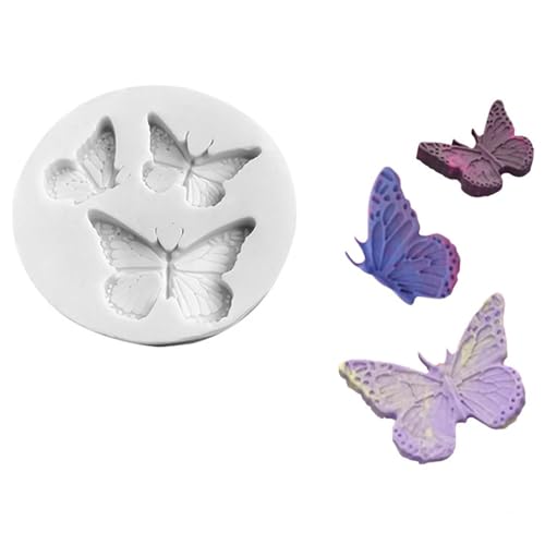 Set de 4 moldes de silicona mariposa para repostería miniatura 2