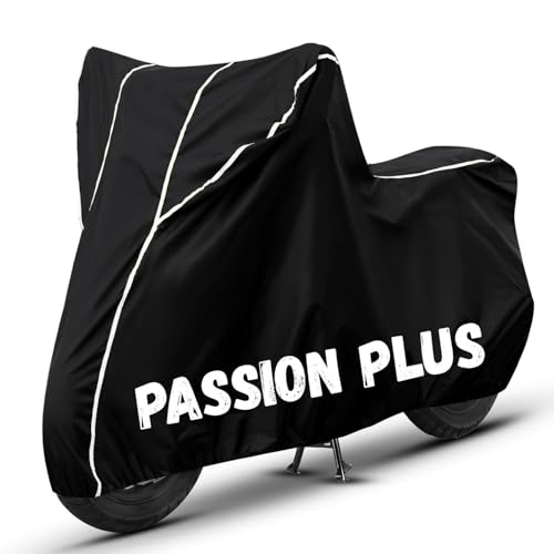 Image of Bike Cover for Passion Plus 100% Waterproof, Dustproof & Scratch Resistant| Fully Bottom Elastic UV Resistant Heavy Duty Body Cover | All Weather Outdoor Use