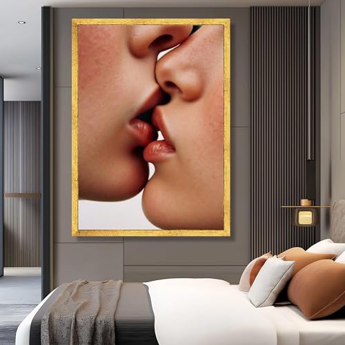 Tableau sur toile baiser intime insuffle de l'amour
