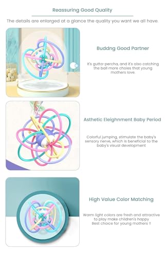Image of StarAndDaisy Soft Baby Teether and Teeth Rattle Ball Toys for Infants & Toddlers (Mesh-Multicolor)