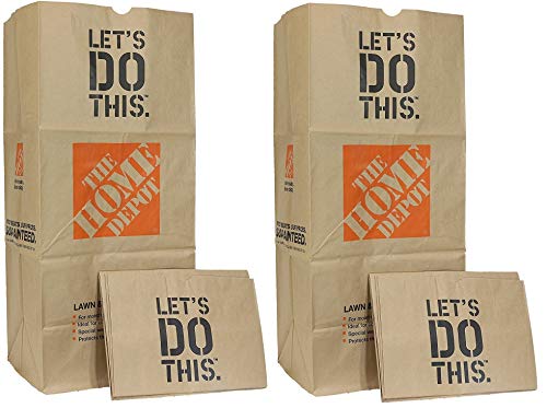Image of Home Depot Heavy Duty Brown Paper 30 Gallon Lawn and Refuse Bags for Home and Garden (30 Lawn Bags)