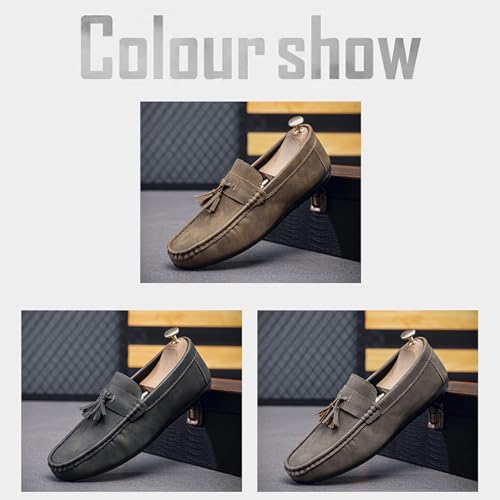 Men's Soft Leather Moccasin Boat Shoes Classic Tassel Low-Top Penny Shoes Comfortable Slip-On Non-Slip Walking Loafers2
