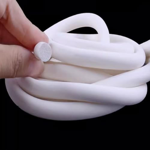 Stubotar Silikonschaum Seal Strip Dia 8mm x 10M Lange, Runde Feste Schwamm weiße Streifen Weich Langlebig für DIY, Dichtung, Schaumschlauch