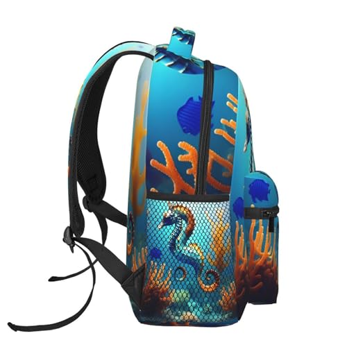 Sac à dos ordinateur avec protection 15,7 pouces et motif corail ergonomique