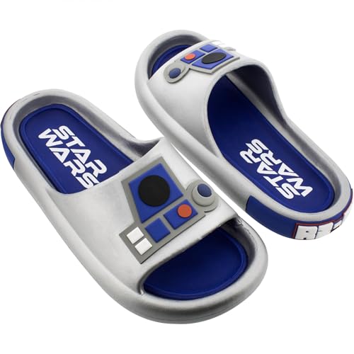 Ground Up Star Wars R2-D2 Metallic Men's Cloud Comfort Slide Sandals