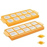 2 Stück 10er Viereckig Und Rund Ravioli Maker, Ravioli Former, Ravioli Ausstecher Und Ravioli Form, Praktische Haushaltshelfer Für Traditionelle Teigtaschen