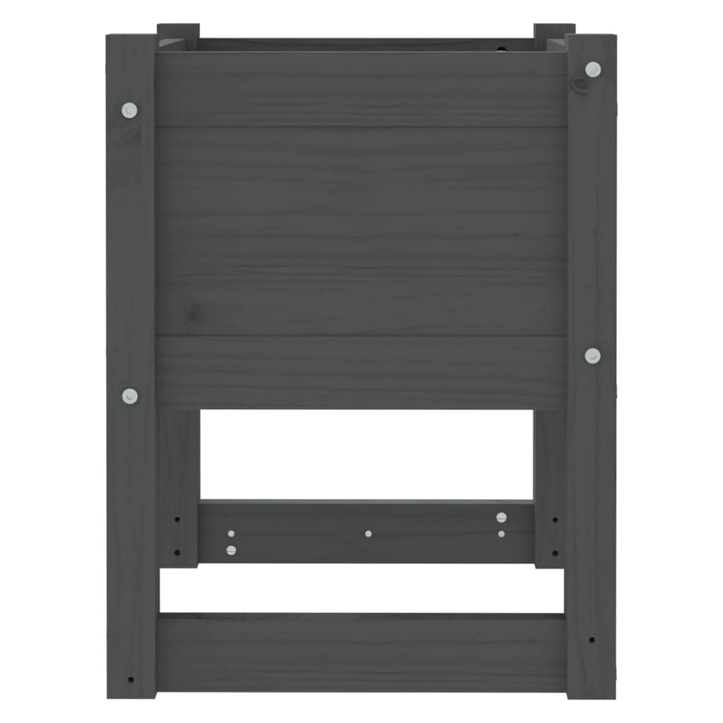 Pflanzkübel Grau 40x40x52,5 cm Massivholz Kiefer, Moderne Übertöpfe für Balkon, Terrasse und Indoor, robuster Blumentopf für Kräutertopf und Blumenkübel