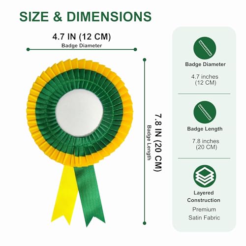 Image of NEXGEN Trends Double Line Satin Award Badge for School Sports Day, Annual Day & Prize Distribution | Premium Ribbon Badge with Safety Pin | Pack of 10