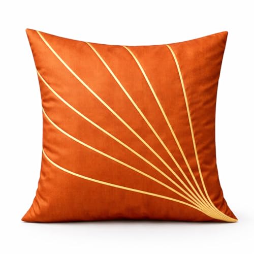 Image of LOFEY Dupion Silk Cushion Cover, 16 x 16 Inch (40 x 40 cm), Decorative Sofa Pillow Cover, Zipper Closure (2, Rust)