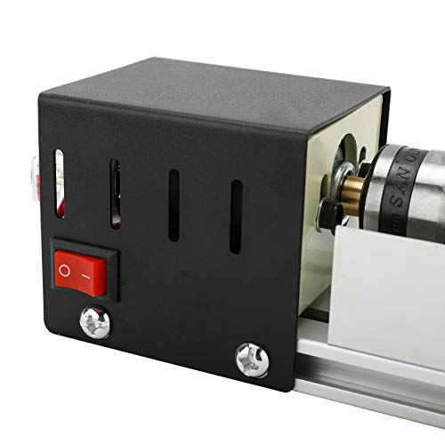 LuckyHigh 100W Mini Lathe Machine Beads Polishing Milling Rotary Tool, 24V DC Lathe Milling Machine DIY CNC Woodworking Tool