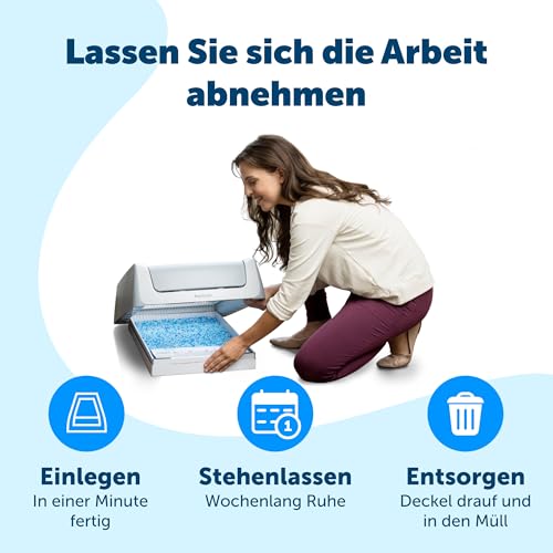 PetSafe ScoopFree Selbstreinigende Katzentoilette mit Haube, Zweite Generation - Automatischer Rechen, Privatsphäre, Gesundheitsmonitor