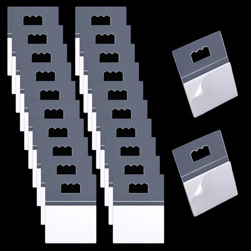 Image of Mabor 20 Pack Adhesive Picture Hangers, Plastic Picture Hangers Without Nails, No Nail Sawtooth Clear Foamboard for Back of Frames 3.15 x 2.36 Inch
