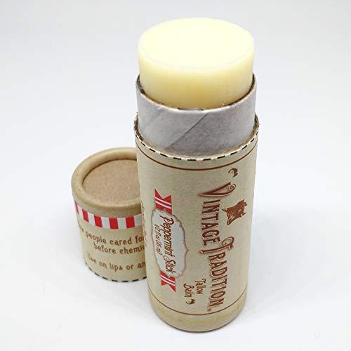 Moisturizing Beef Tallow Lip Butter – Tube Lip Moisturizer with Peppermint Essential Oil Hydrates & Soothes Dry Lips – Grass-Fed Tallow Balm for Skin Care by Vintage Tradition, 0.5 Fl. Oz. Moisturizing Beef Tallow Lip Butter – Tube Lip Moisturizer with Peppermint Essential Oil Hydrates & Soothes Dry Lips – Grass-Fed Tallow Balm for Skin Care by Vintage Tradition, 0.5 Fl. Oz.