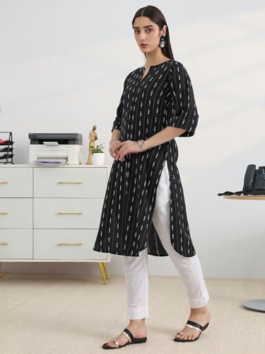 Image of Gerua By Libas Printed Cotton Blend Straight Kurta Suit