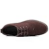 Men's Suede Leather Oxford Shoes Classic Lace Up Business Casual Shoes CarvedBrown 8 #4