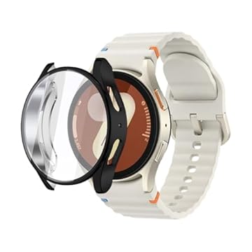 Case TPU360 Capa Protetora LTimports compativel com Galaxy Watch 7 40mm Sm-L300 Bt e Sm-L305 Lte (LT-Preto)