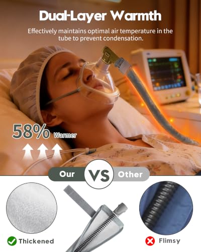 Image of 6.5 Ft CPAP Hose Cover for ResMed AirSense 11 & 10 ClimateLineAir Heated Tubing, Reduces Condensation & Noise CPAP Tube Cover, Insulated CPAP Hose Sleeve, Cat Proof CPAP Hose Protector