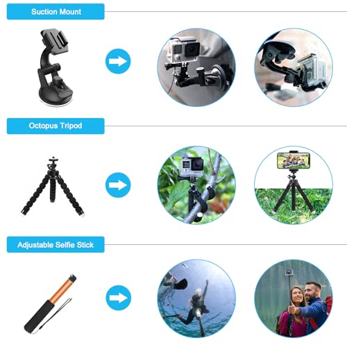 Artman Action Camera Accessories Kit 60-In-1 for Hero 13 12 11 10 9 Insta360 ...