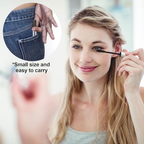 EUPSIIU 10 Pieces Refillable Empty Mascara Tube Brushes, Empty Mascara Tube and Wand, Mascara Brushes Eyelash Cream Container Bottle for DIY Eyelash Growth Treatment Eyelash Extension (Black) - Image 8