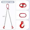 Chain Sling 5/16 Inch x 5 Ft Lifting Chains with Hooks G80 Engine Chain Hoist Lifts 6600LBS Lifting Sling Chains for Engine Hoist, Engine Lift Chain 3Ton with 2 Leg Grab Hooks(Galvanized)