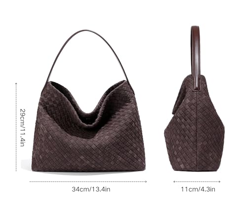 Bolso Tote tejido de gamuza para mujer miniatura 6