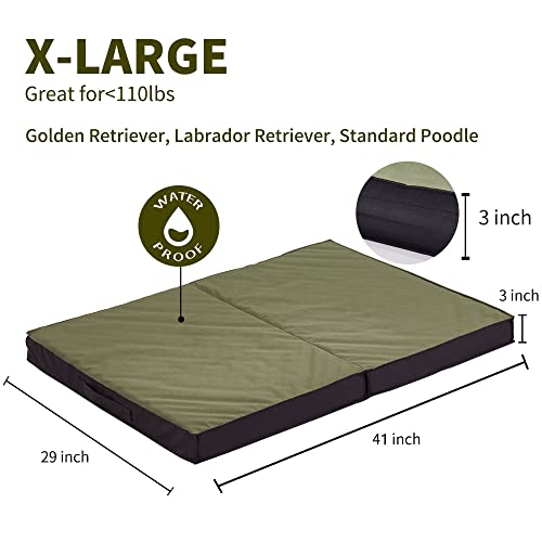 Petabby Outdoor Dog Beds For Large Dogs, Waterproof Dog Bed Portable With Oxford Cooling Fabric, Foldable Durable Orthopedic Dog Bed 41Inch For Crate Outside, All Weather To Use #TOP3