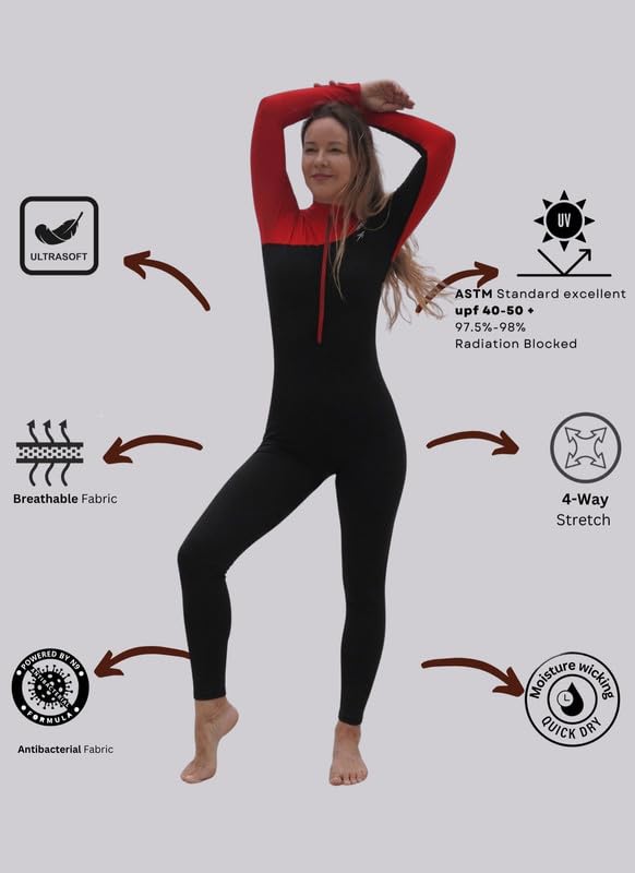 Image of Keepfit UPF 40+ Sun Protection+ N9 Antibacterial Full-Body Swim Suit