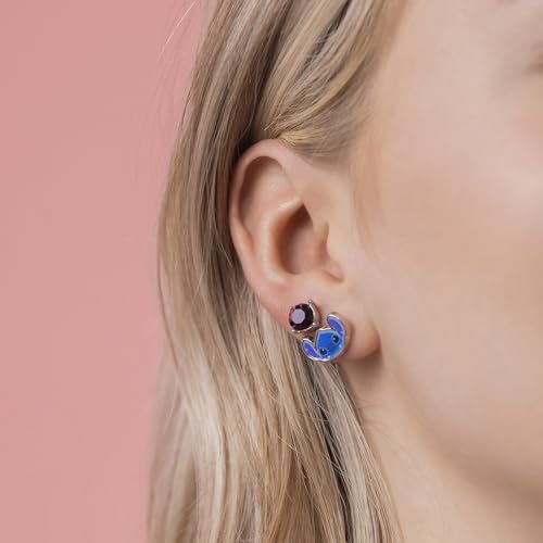 Disney Lilo & Stitch Set of 3 Studs Earring Gift Set for GirlsSH00630RL.PH, One Size, IMITATION RHODIUM PLT, No Gemstone2