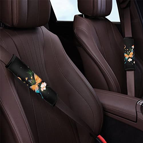 Disnimo Butterfly Floral Car Seat Belt Cover For Women Mushroom Flower Print Car Seat Belt Cushion 2 Pcs Straps Shoulder Pads For Adults Kids Children Gifts Neoprene Soft #TOP3