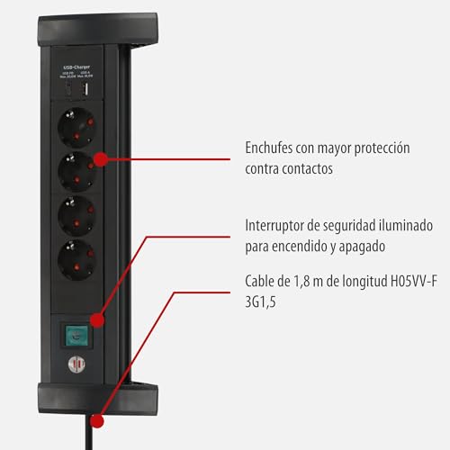 Regleta Brennenstuhl Premium de 4 enchufes e interruptor para ordenador 3