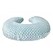 QUENESS Nursing Pillow and Positioner, Breastfeeding, Bottle Feeding, Baby Sitting Support with Removable Ultra Soft Cover, Tummy Time Support for Baby Boys and Girls (Cloud Blue)