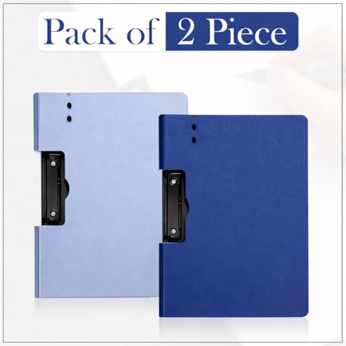 Image of Sumiko A4 Clipboards Pack of 2 | Multi-Functional File Folder Clip Board for Students, Office, Artists & Professionals | Sturdy Writing Pad with Strong Clip - Navy Blue and Sky Blue