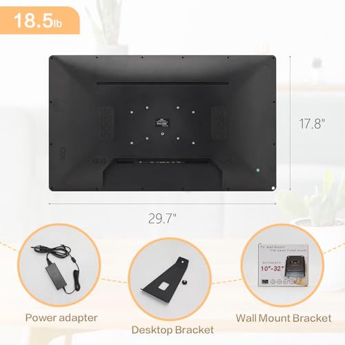 Image of 32 inch Smart Screen - Android 11 Touchscreen Monitor with Built-in Speakers, 2.0 MP Camera, 4G & 32G, HDMI Out, Digital Signage for Commercial Display, Wall-Mountable or Desktop