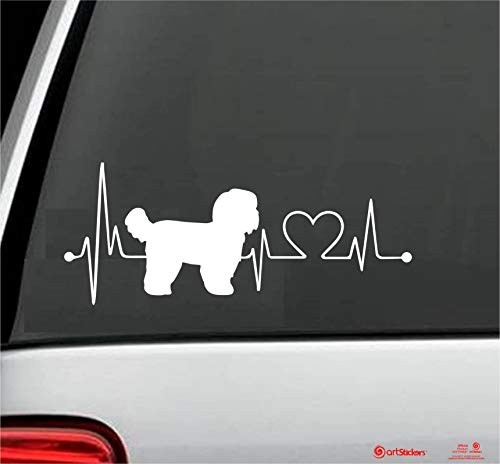 Artstickers - Adesivo per auto a forma di cane SHIH TZU, 20 cm, per gli amanti delle auto, colore: bianco