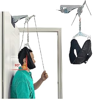 Neck Stretcher Cervical Traction Device Neck Pain Relief Hammock For Home Use Spine Decompression Machine Harness Sling Physical Therapy Massager Overhead Traction