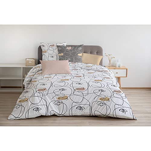 Home Linge Passion - Nefertiti Juego de edredón 100% algodón – Beige – 240 x 260 cm