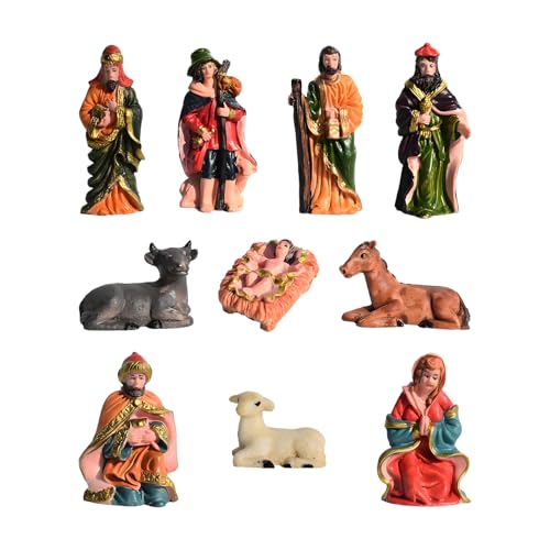 Generico Figure Presepe Miniature - Statue Natalizie Per Presepe - Set Di Piccole Statuine Religiose Per Tavolo Mensola Casa Scrivania Davanzale
