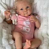 LFdolls Poupée Réaliste en Vinyle, 55 cm Poupées Reborn-22 Pouces Réalistes Nouveau-né Fille Corps en Tissu Doux Real Life Lifelike Poupee Jouets Ressemble à Un Vrai Bébé Collection Bébé Réaliste