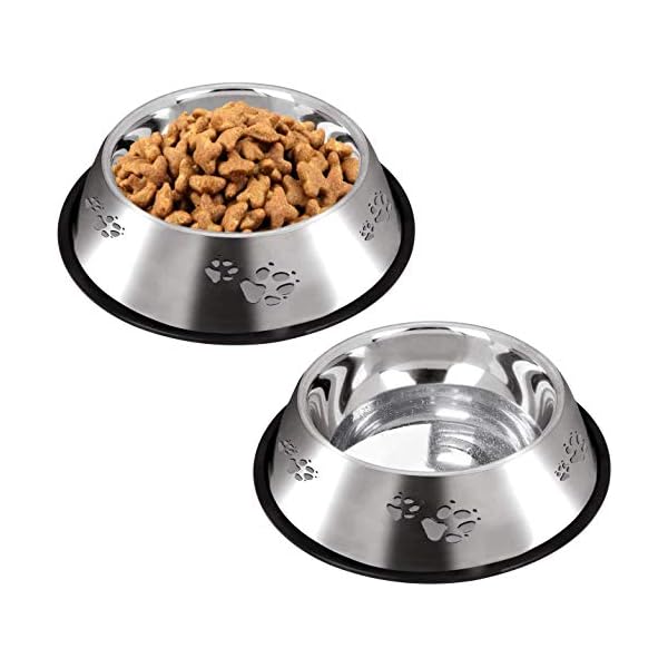 2 Stainless Steel Dog Bowl/Dog Feeding Bowls/Paw Dog Bowl for Medium Big Dogs Feed Water and Food-8.7 x2.75Inches (Large,Metal) 2 Stainless Steel Dog Bowl/Dog Feeding Bowls/Paw Dog Bowl for Medium Big Dogs Feed Water and Food-8.7 x2.75Inches (Large,Metal)