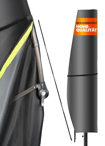 Menz Sonnenschirm Schutzhülle für 2 bis 4 m – 420D Oxford-Stoff Ampelschirm Schutzhülle, UV-beständig, Wasserdicht, Winddicht, Abdeckung für Garten, Anthrazit